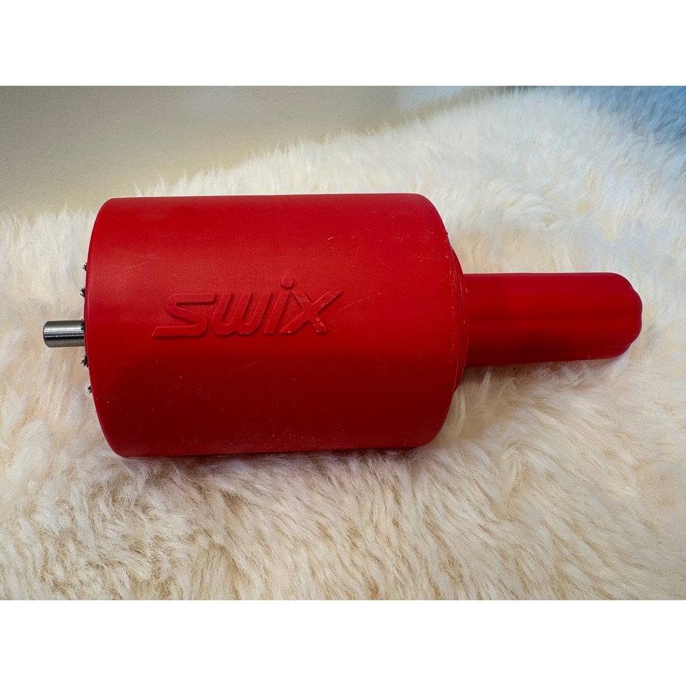 Swix Roto Brush Horsehair with Handle and Shield Red Ski Snowboard Tuning Tool